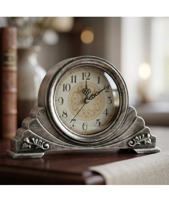 Vintage Silver Mantel Clock for Home & Office