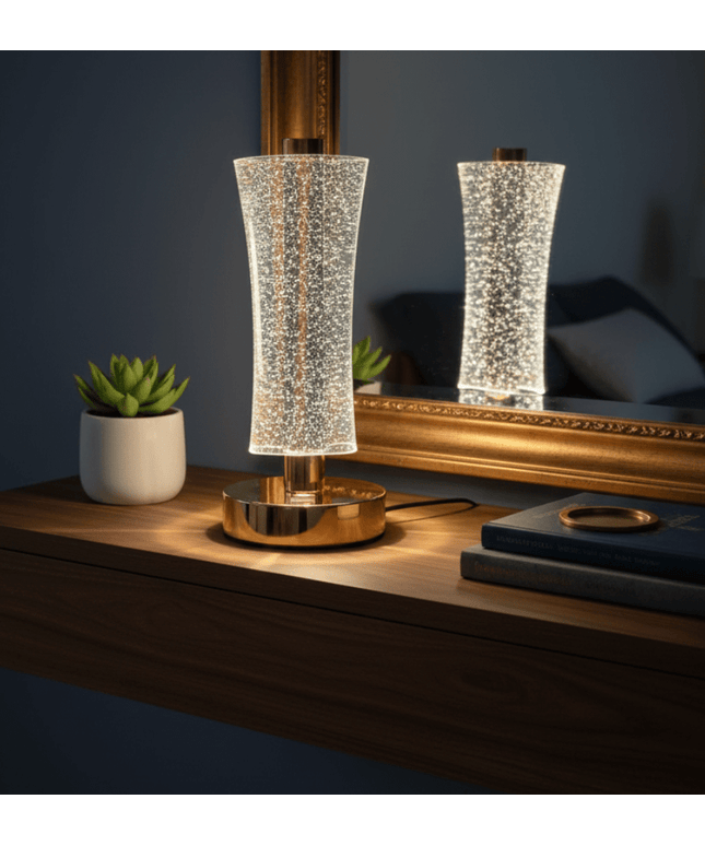 Crystal Glow LED Table Lamp – Modern Decorative Ambient Light