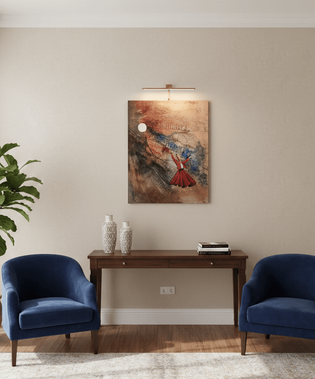 Dervish Beneath the Moon of Devotion | Handmade Canvas Wall Art