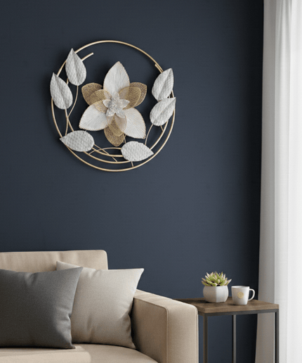 Elegant Floral Orbit Metal Wall Art