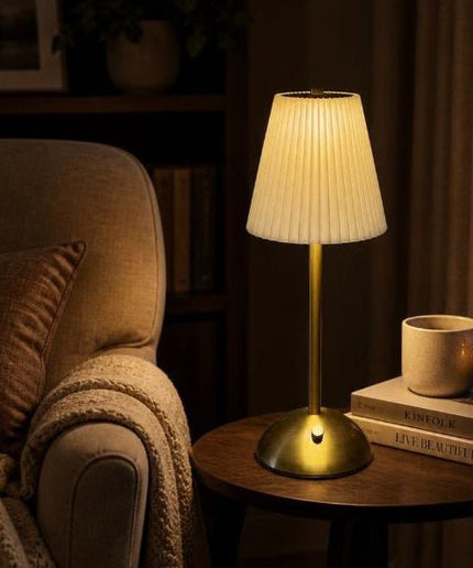 Elegant White Table Lamp-Rechargeable & Wireless