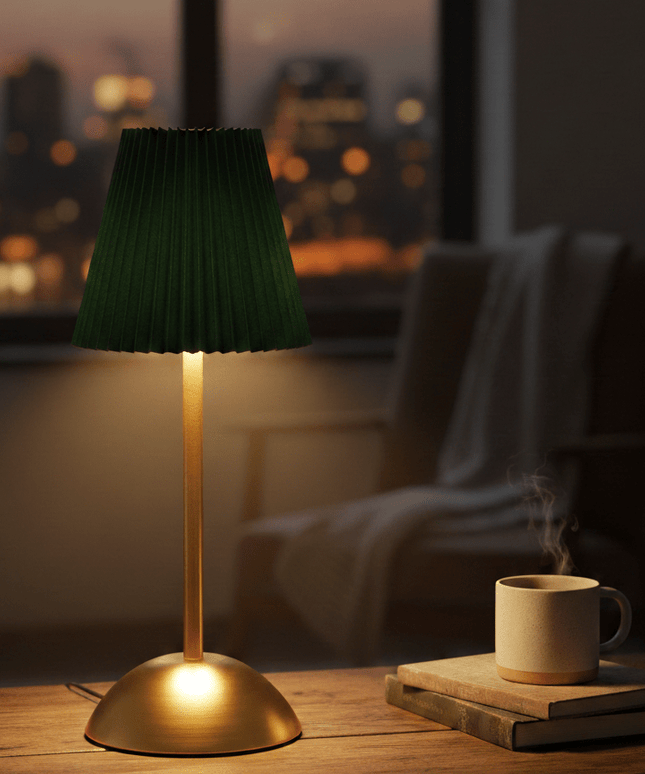 Forest Green Ambient Table Lamp – Rechargeable & Wireless