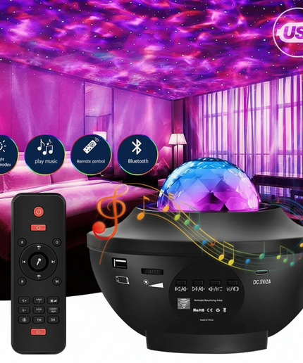 Galaxy Projector Night Light for Bedroom – Star Projector Light with Bluetooth speaker