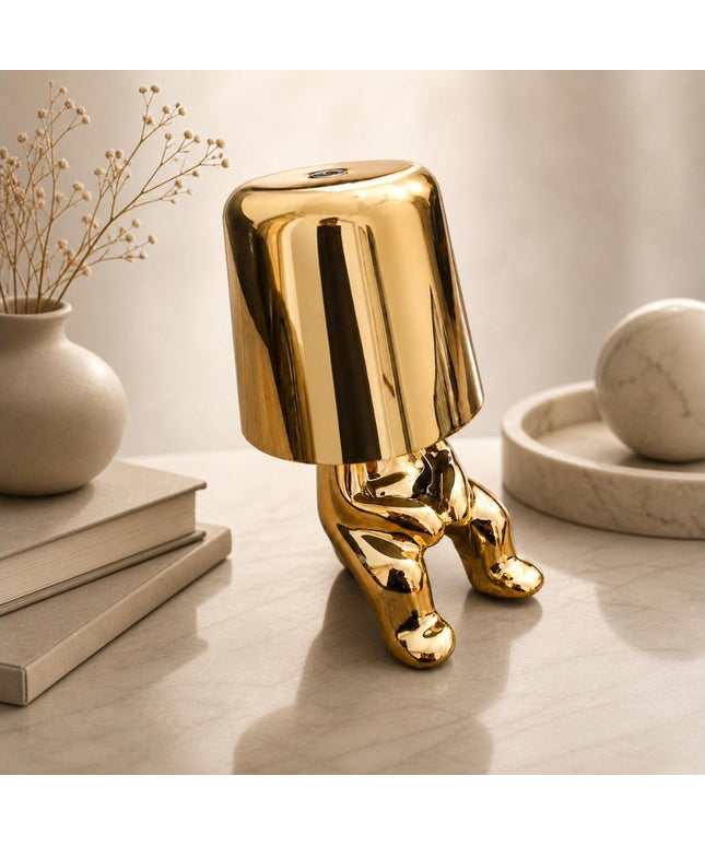 Luxury Gold Metal Desk Lamp – Sitting Character