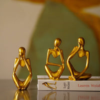 Abstract Human Resin Sculptures – Modern Decorative Trio