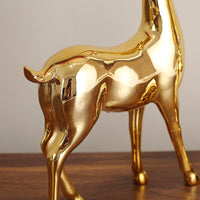 Luxury Gold Deer Resin Sculptures – Elegant Home Decor Pair