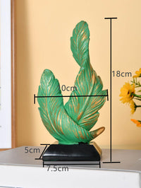 Emerald Leaf Resin Sculpture – Luxury Decorative Accent
