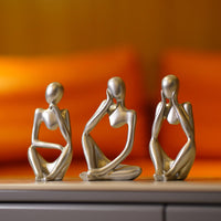Abstract Human Resin Sculptures – Modern Decorative Trio