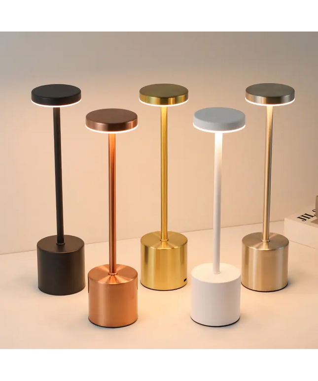 Modern Metal Touch Sensor Table Lamp – Rechargeable & Dimmable