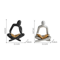 Abstract Reading Human Resin Figurines – Modern Artistic Decor Set