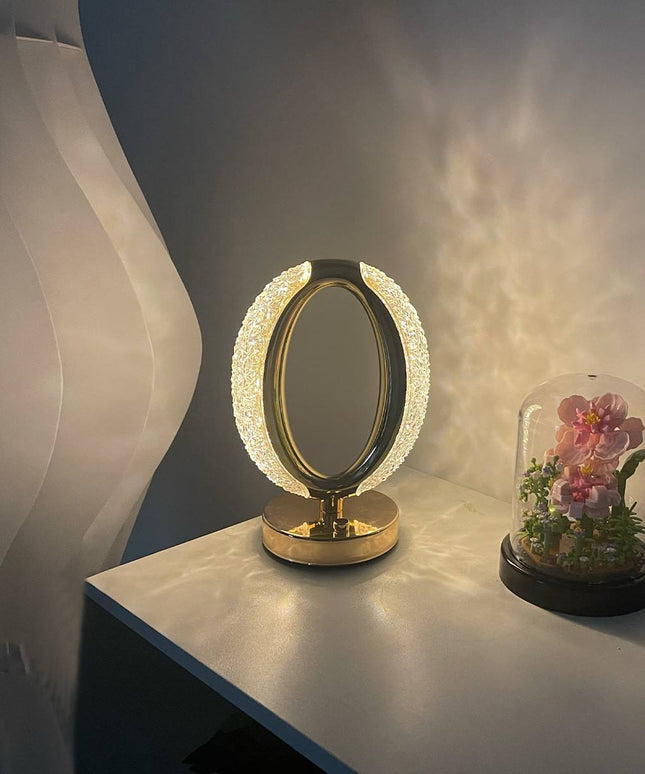Luxury Crystal Table Lamp – Modern Oval Design for Home & Bedroom