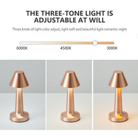 Copper Rose Gold LED Accent Light – Modern Rechargeable Mini Table Lamp