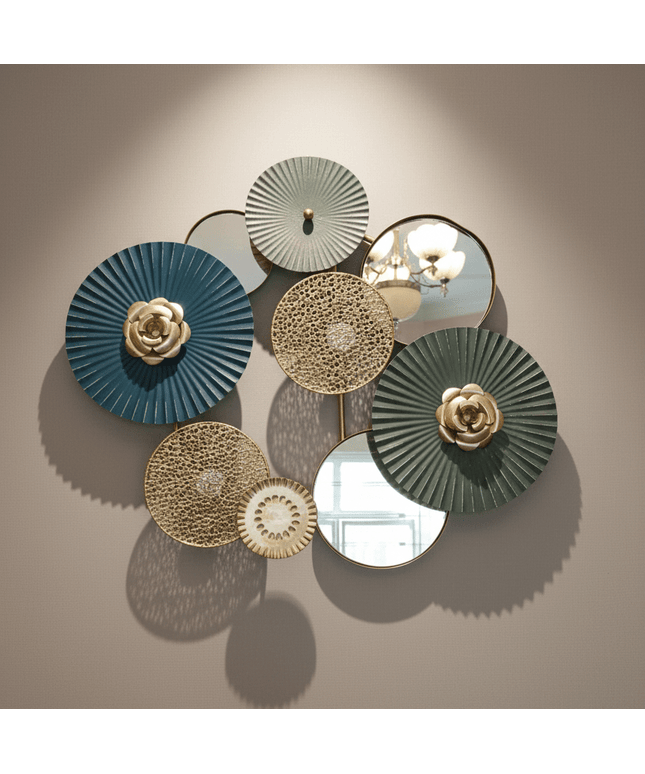Modern Abstract Metal Wall Decor With Mirrors