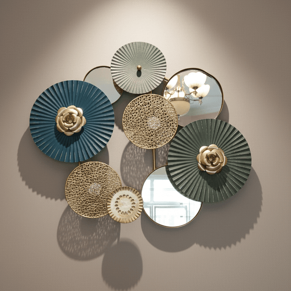 Modern Abstract Metal Wall Decor With Mirrors