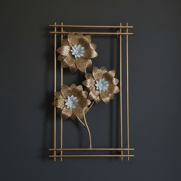 Modern Floral Composition Metal Wall Art Design