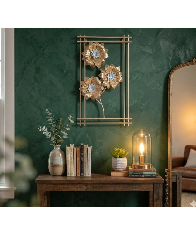 Modern Floral Composition Metal Wall Art Design
