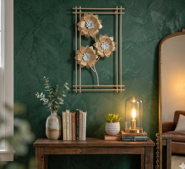 Modern Floral Composition Metal Wall Art Design