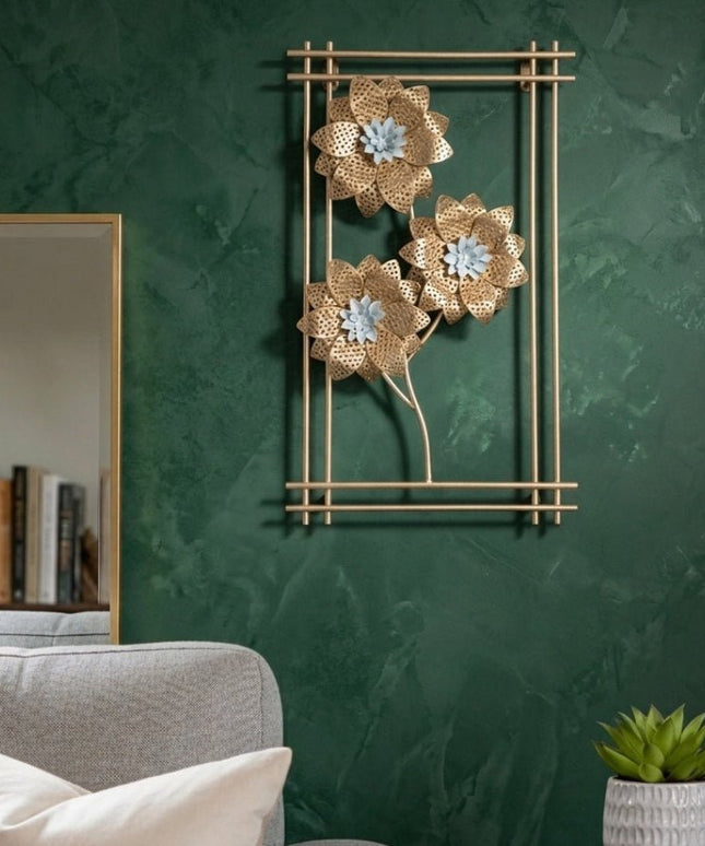 Modern Floral Composition Metal Wall Art Design