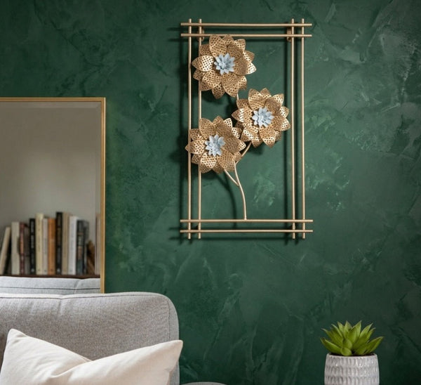 Modern Floral Composition Metal Wall Art Design