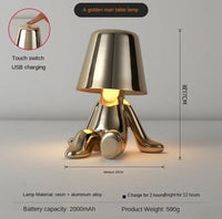 Modern Gold Decorative Table Lamp – Touch Sensor LED Bedside Lamp for Home & Bedroom