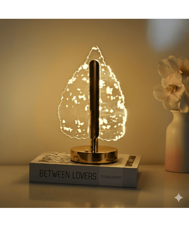 Leaf-shaped LED table lamp