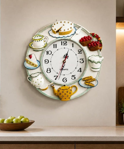 Playful Tea Party Wall Clock