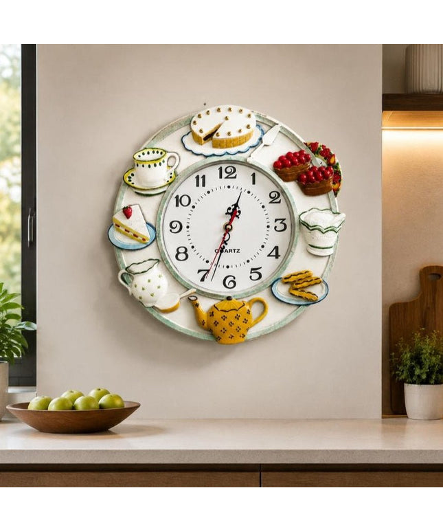 Playful Tea Party Wall Clock