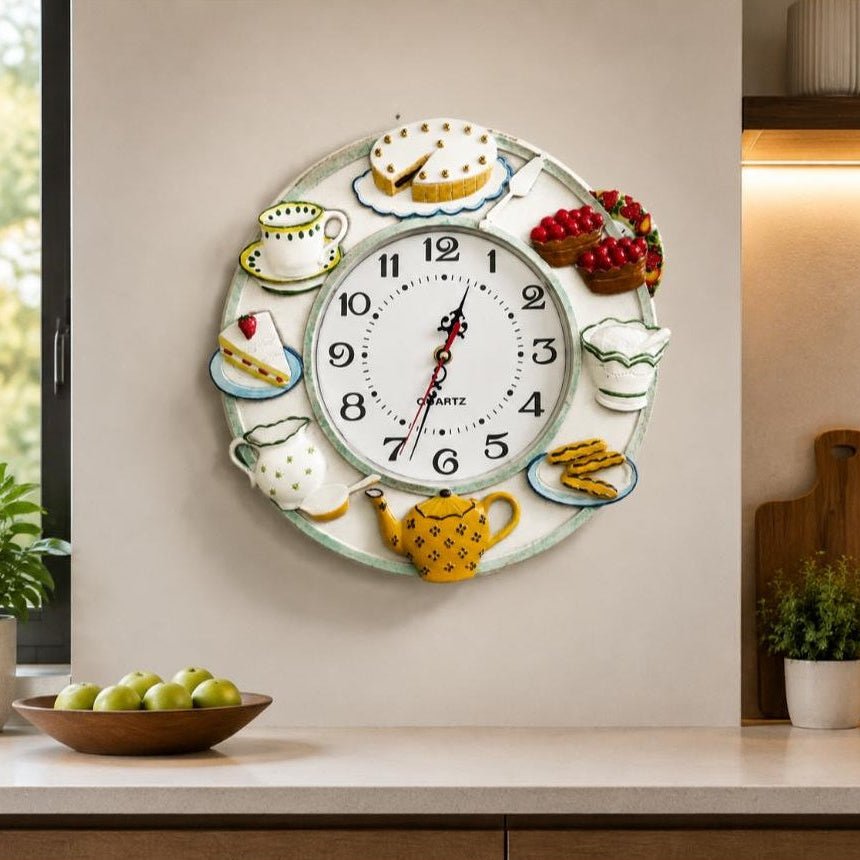 Playful Tea Party Wall Clock