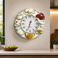Playful Tea Party Wall Clock
