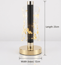 Sleek Black & Gold Tocuh Lamp- Wireless & Rechargeable