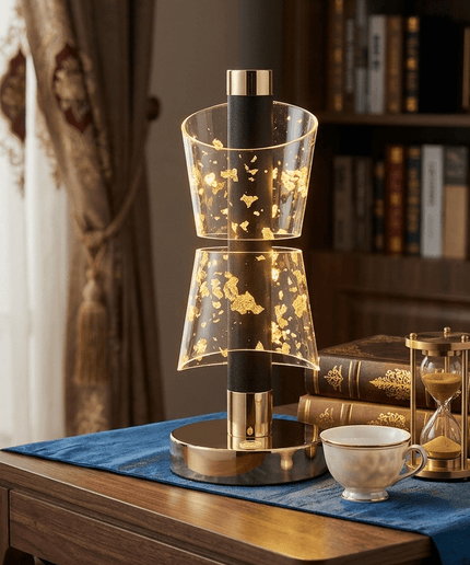 Sleek Black & Gold Tocuh Lamp- Wireless & Rechargeable