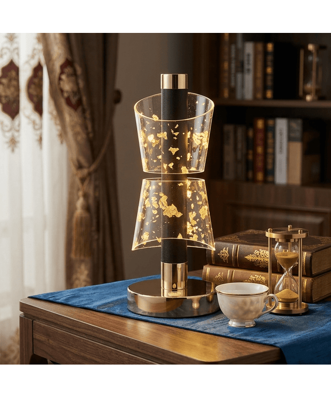 Sleek Black & Gold Tocuh Lamp- Wireless & Rechargeable
