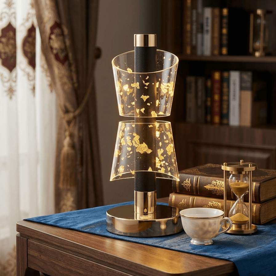 Sleek Black & Gold Tocuh Lamp- Wireless & Rechargeable