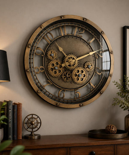 Vintage Mechanical Gear Wall Clock