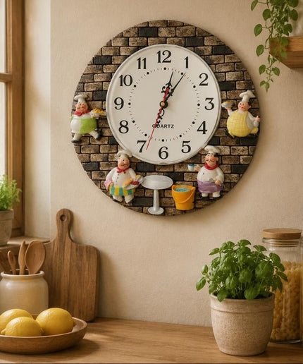 Whimsical Chef Kitchen Wall Clock