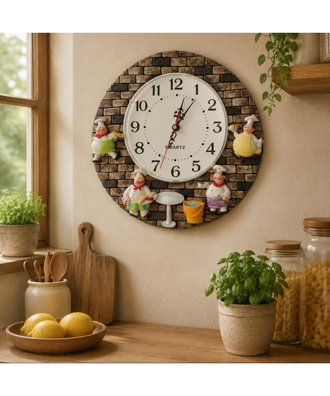 Whimsical Chef Kitchen Wall Clock